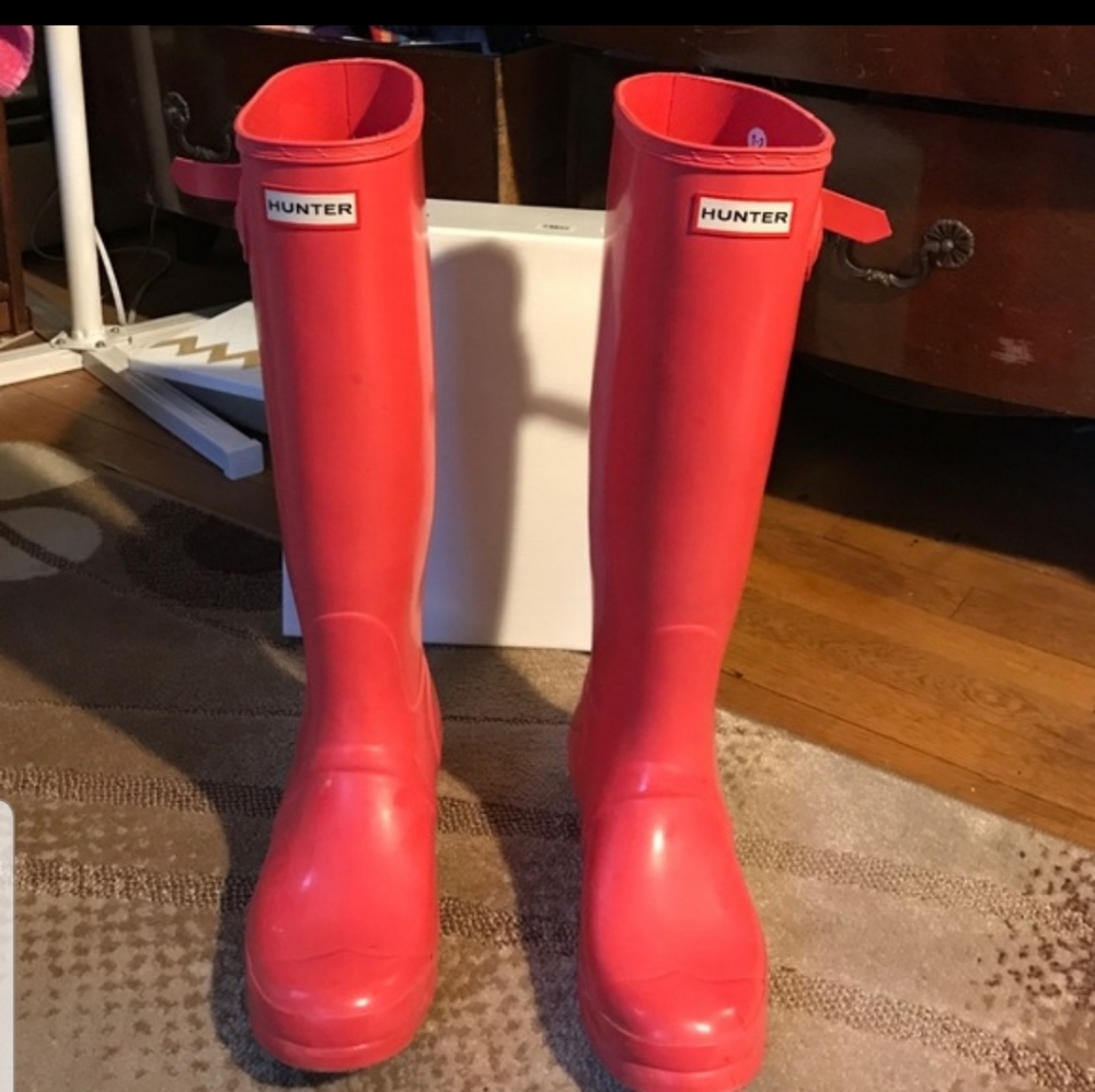 Hunter brand Tall coral rain boots